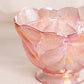 Vintage LE Smith Glass Medium Pink Iridescent Cabbage Leaf Bowl (Missing Lid)