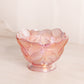 Vintage LE Smith Glass Medium Pink Iridescent Cabbage Leaf Bowl (Missing Lid)