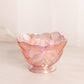 Vintage LE Smith Glass Medium Pink Iridescent Cabbage Leaf Bowl (Missing Lid)
