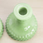 LE Smith Green Jadeite Glass Hobnail Candlestick