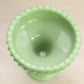 LE Smith Green Jadeite Glass Hobnail Candlestick
