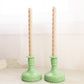 LE Smith Green Jadeite Glass Hobnail Candlestick