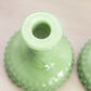 LE Smith Green Jadeite Glass Hobnail Candlestick