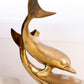 Vintage Large Double Dolphin Brass Figurine