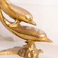 Vintage Large Double Dolphin Brass Figurine