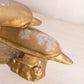Vintage Large Double Dolphin Brass Figurine