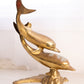 Vintage Large Double Dolphin Brass Figurine