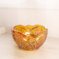 Vintage Large LE Smith Amber Carnival Glass Bowl with Sawtooth Edge