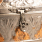 Vintage Large Oval Silver Tone and Copper Floral Metal Hinged Lidded Box