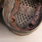 Vintage Large Oval Silver Tone and Copper Floral Metal Hinged Lidded Box