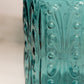 Vintage Large Teal Green Lidded Canister Jar with Scroll Designs