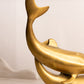 Vintage Medium Brass Double Dolphin Figurine