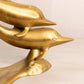 Vintage Medium Brass Double Dolphin Figurine