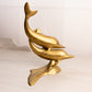 Vintage Medium Brass Double Dolphin Figurine