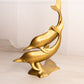 Vintage Medium Brass Double Dolphin Figurine