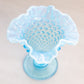 Vintage Medium Cone Shaped Blue Fenton Hobnail Opalescent Glass Vase