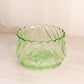 Vintage Medium Green Glass Bowl with Scalloped Edge