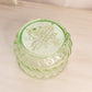 Vintage Medium Green Glass Bowl with Scalloped Edge