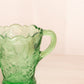 Vintage Medium Green Vase with 2 Handles and Strawberries
