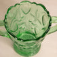 Vintage Medium Green Vase with 2 Handles and Strawberries