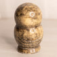 Vintage Medium Grey Cream Alabaster Owl Figurine