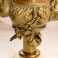 Vintage Medium Metal Bust of Lady with Flowers on Stone Base