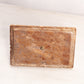 Vintage Medium Rectangular Brown Stone Lidded Dish with Brass Handle