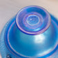 Vintage Medium Signed Blue Iridescent Stretch Glass Footed Bowl