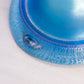 Vintage Medium Signed Blue Iridescent Stretch Glass Footed Bowl