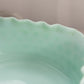 Vintage Medium Square Edge Mint Green Milk Glass Hobnail Bowl