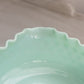 Vintage Medium Square Edge Mint Green Milk Glass Hobnail Bowl