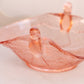Vintage Pink Glass Double Bird Bowl