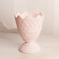 Vintage Light Pink Milk Glass Footed Vase Compote