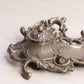 Vintage Silver Tone Inkwell with Fancy Flower Designs (No Insert)
