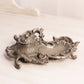 Vintage Silver Tone Inkwell with Fancy Flower Designs (No Insert)