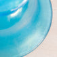 Vintage Small Blue Iridescent Stretch Glass Compote Bowl