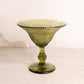 Vintage Small Dark Green Compote with Diamond Designs
