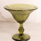 Vintage Small Dark Green Compote with Diamond Designs