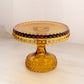 Vintage Small LE Smith Glass Amber Hobnail Cake Stand