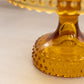 Vintage Small LE Smith Glass Amber Hobnail Cake Stand