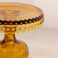 Vintage Small LE Smith Glass Amber Hobnail Cake Stand