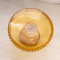 Vintage Small LE Smith Glass Amber Hobnail Cake Stand