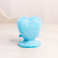 Vintage Small Light Blue Milk Glass Heart Toothpick Holder