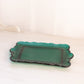 Small Rectangular Dark Green Glass Tray with Fancy Designs