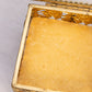 Vintage Square Gold Tone Casket Box with Floral Designs