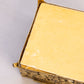 Vintage Square Gold Tone Casket Box with Floral Designs
