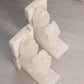 Vintage Stone Alabaster Flower Bookends