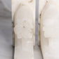 Vintage Stone Alabaster Flower Bookends