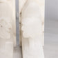 Vintage Stone Alabaster Flower Bookends