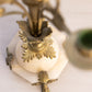 Vintage Tall Brass 5 Candle Candelabra with Stone Base